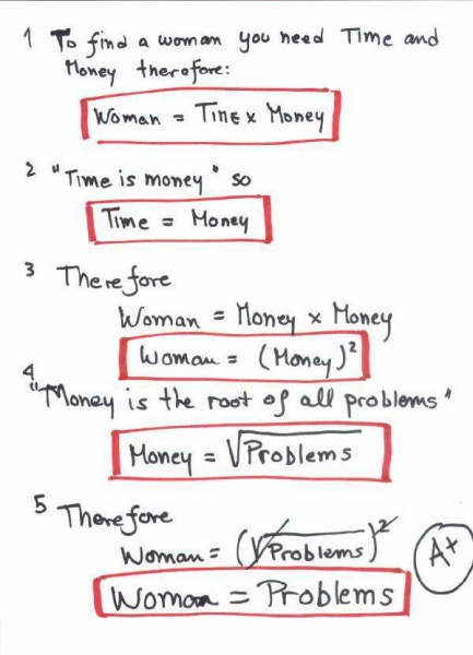 Datei:Mathematischer Beweis - Frauen sind Problem.jpg